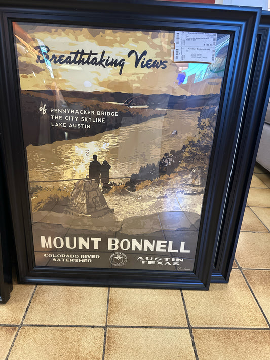 Pennybacker Bridge Print in Black Frame 21 x 27