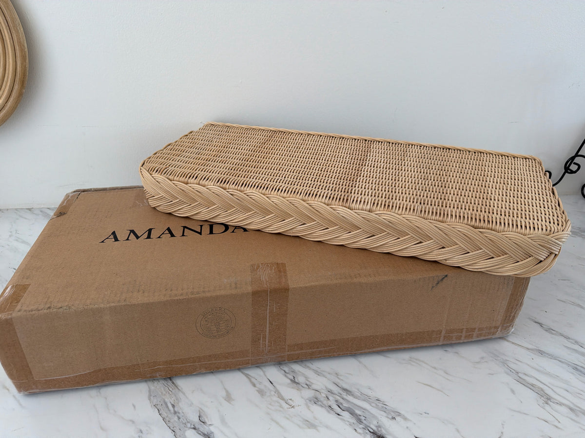 NEW in Box- Amanda Lyndroth Wicker Floating Wall Shelf