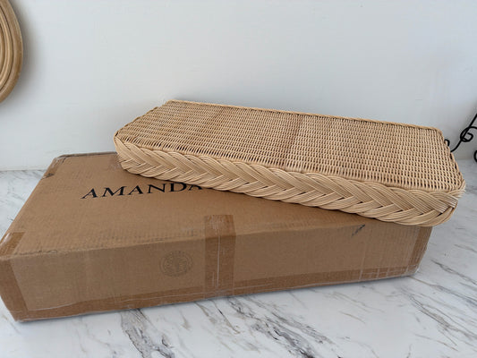 NEW in Box- Amanda Lyndroth Wicker Floating Wall Shelf