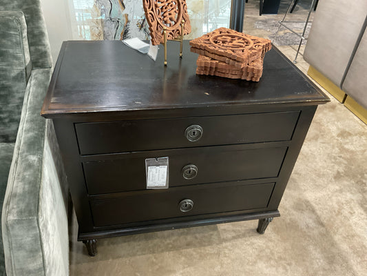 RH Maison 3 Drawer Black Wood Nightstand - 32W X 19D