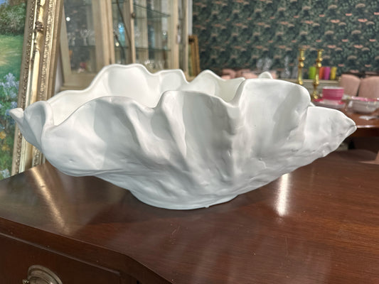 Ethan Allen Large White Mattea Ceramic Bowl, 21 1/2"