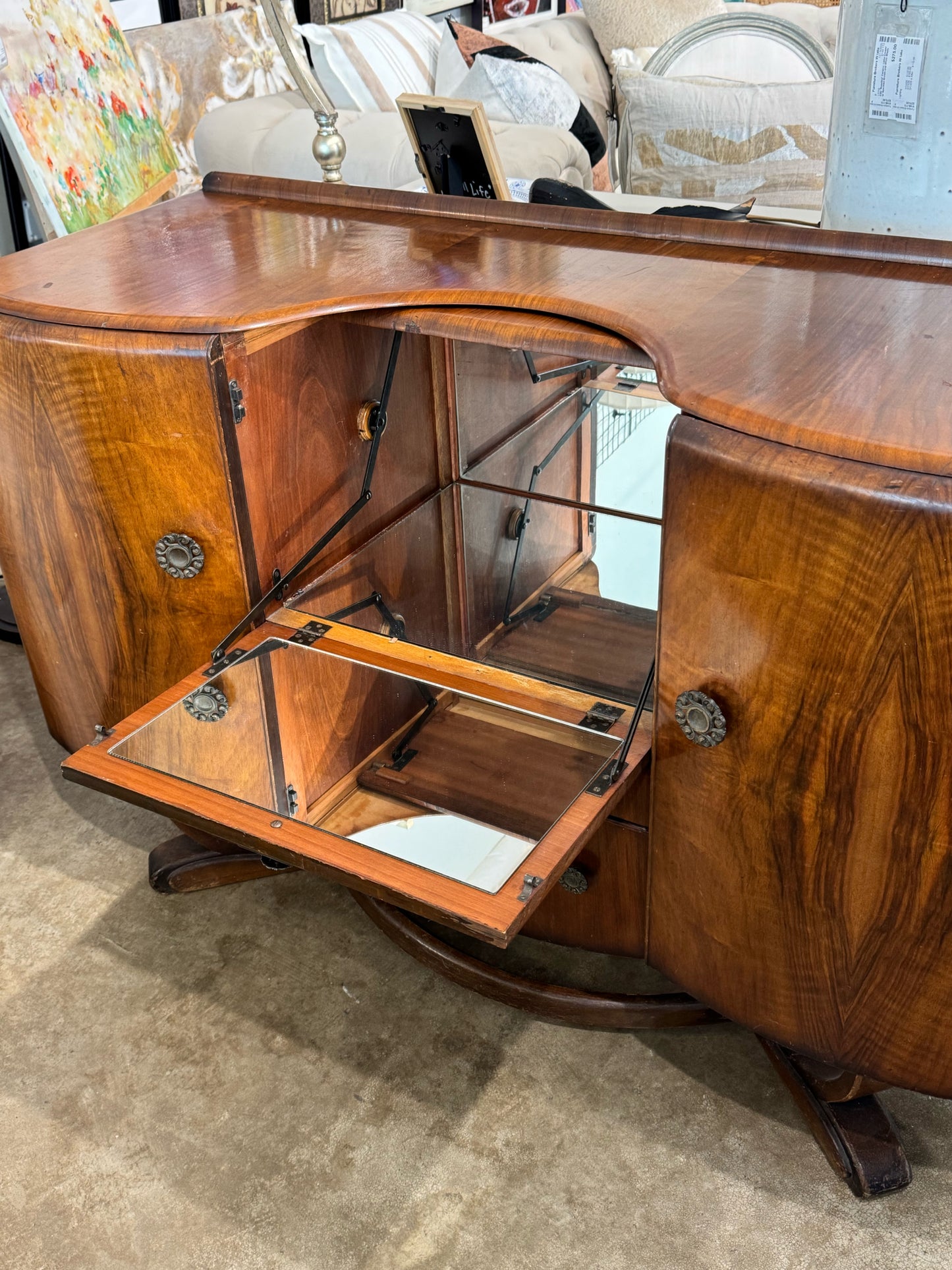 1940s Art Deco English Sideboard Cocktail Cabinet by Beautility Furniture Co.