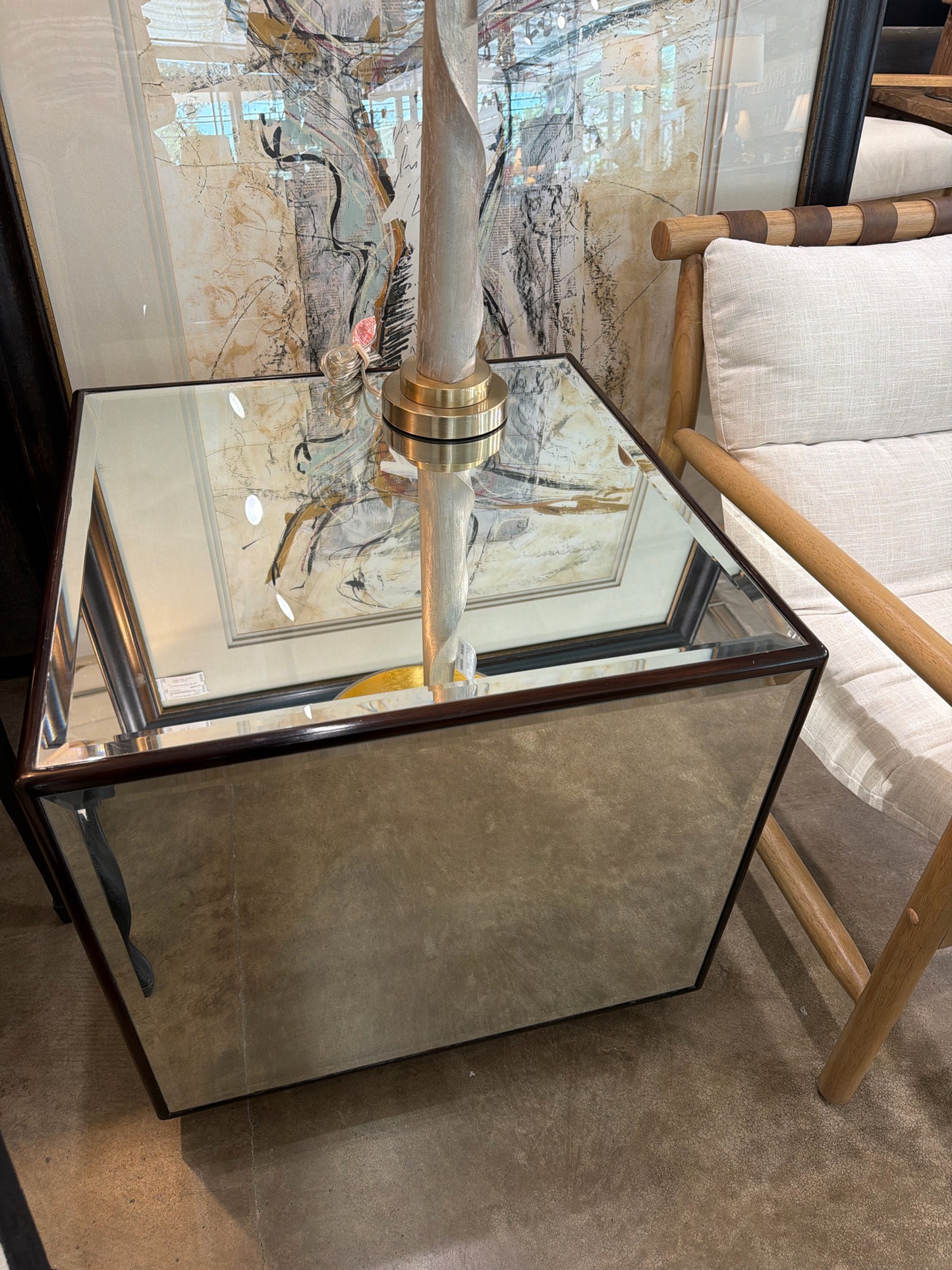 Uttermost Mirrored Cube Side Table