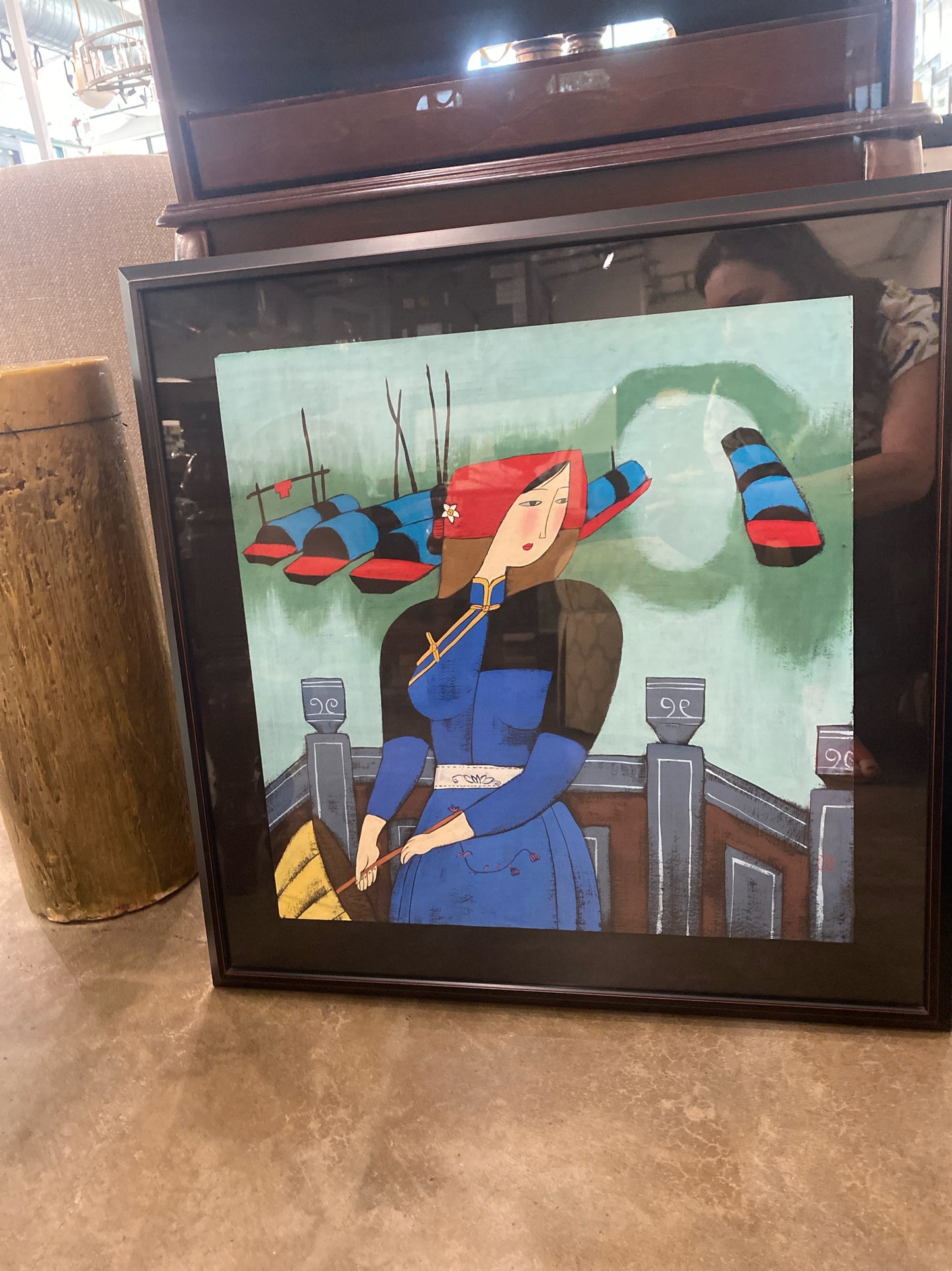 Original Painting by Chang-An Le in Black Frame- Signed