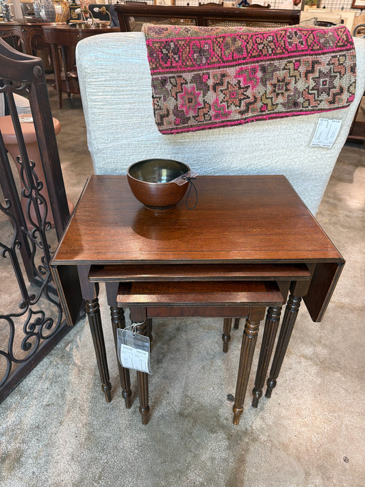 SET of 3 Vintage Drop Leaf Nesting Tables