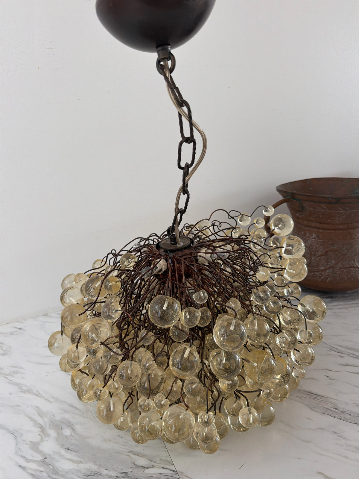 Emanuel Morez Cluster Bubble Resin Chandelier 18"d