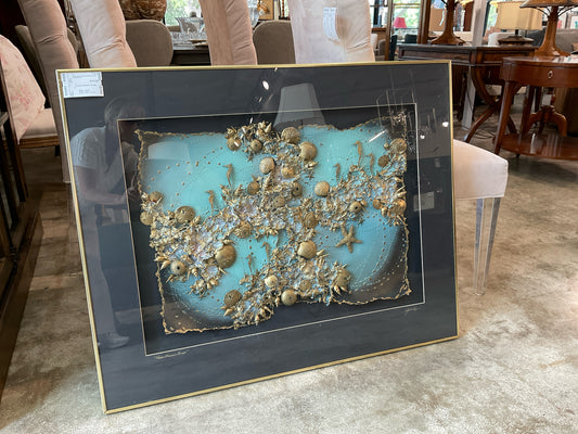 Original Bronzed & Teal Sea Floor Art by Alfred Lee