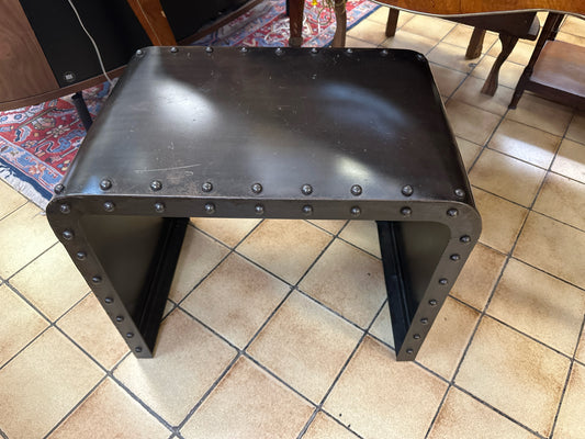 Metal Brown End Table w/ Nailheads