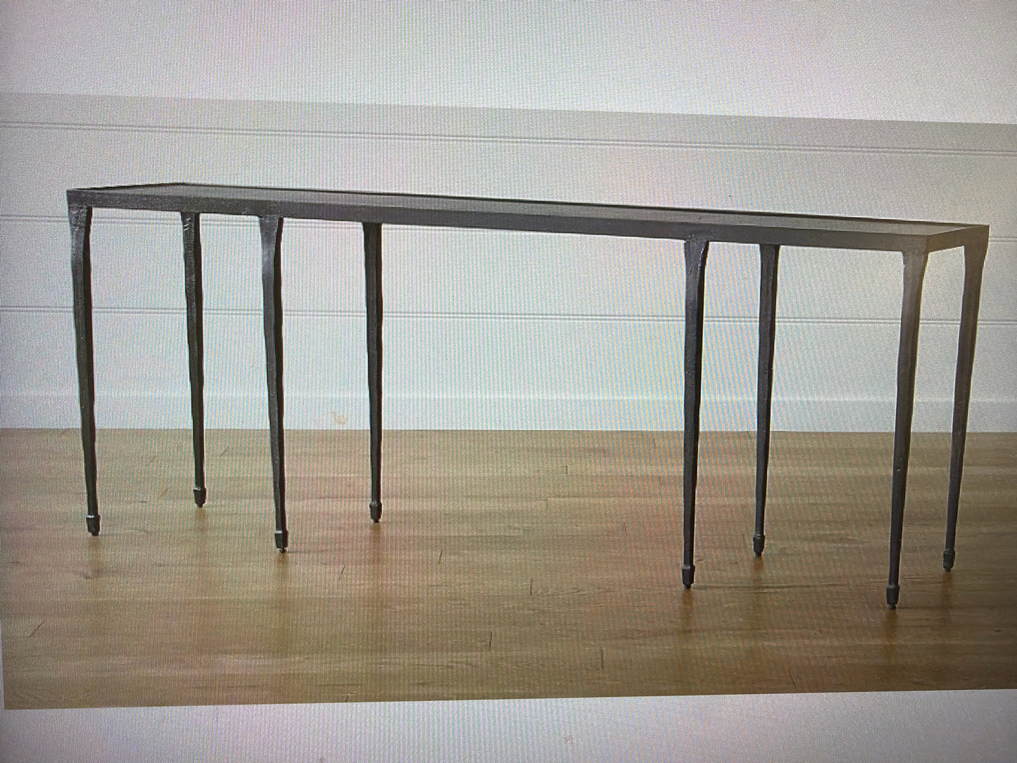 Silviano Black Iron & Steel Console Table 84"w