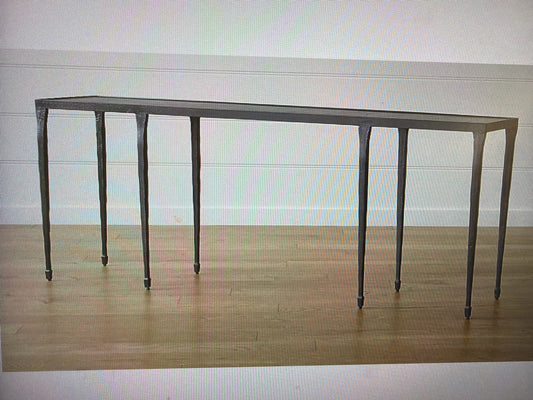 Silviano Black Iron & Steel Console Table 84"w