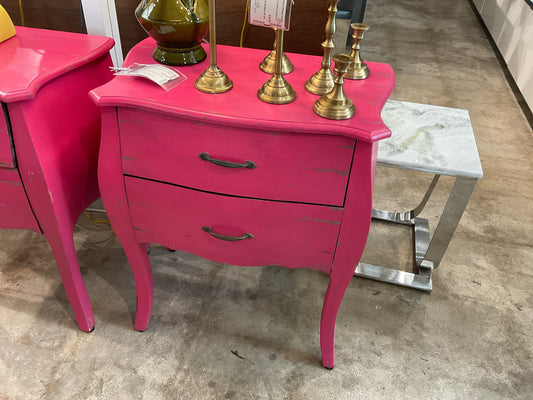 Distressed Pink Nightstand, 23 1/2 x 13D x 28H
