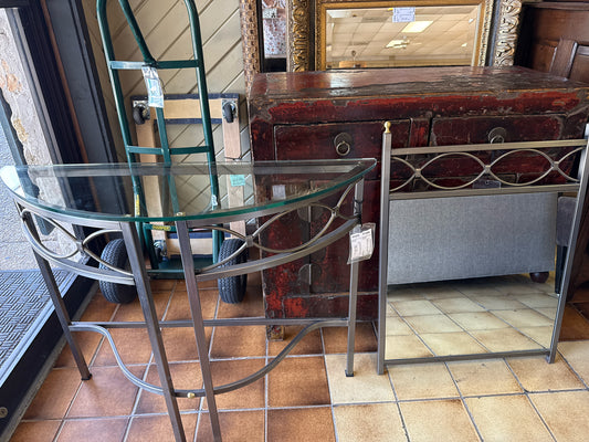 Glass & Metal - Console w/ Mirror