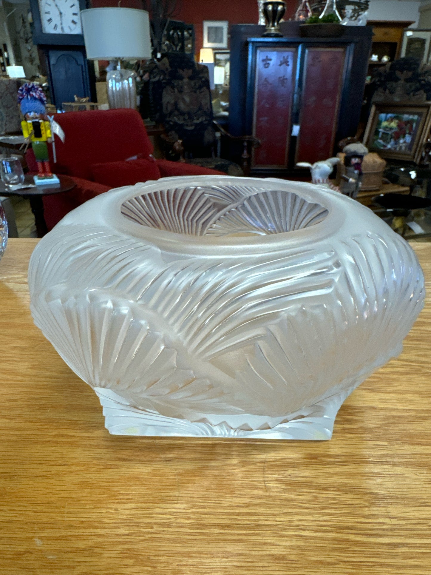 French LALIQUE - Signed Frosted Bowl 8"