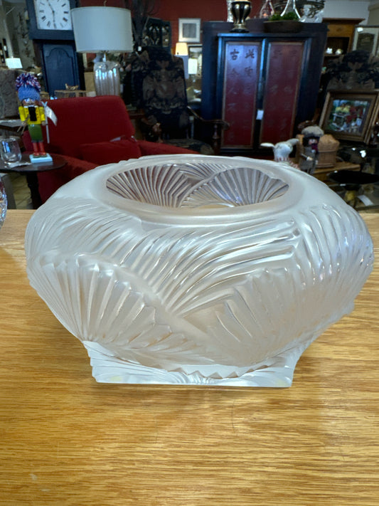 French LALIQUE - Signed Frosted Bowl 8"