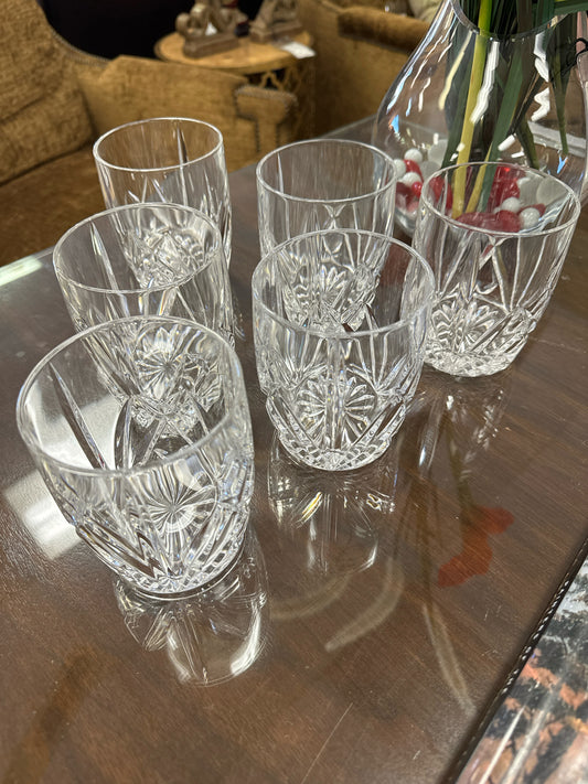 SET/6 Waterford Cut Crystal Brook Tumblers (signed)