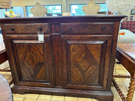 Theodore Alexander Antique Wood Castle Bromwitch Cabinet 2 Drawers
