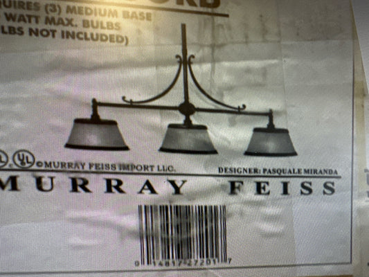 Murray Feiss-  3 Light Bronze Finish Fixture-NIB