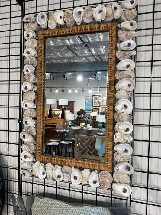 Oyster Shell/Wicker Border Mirror 24 x 36 Vert. or Horiz