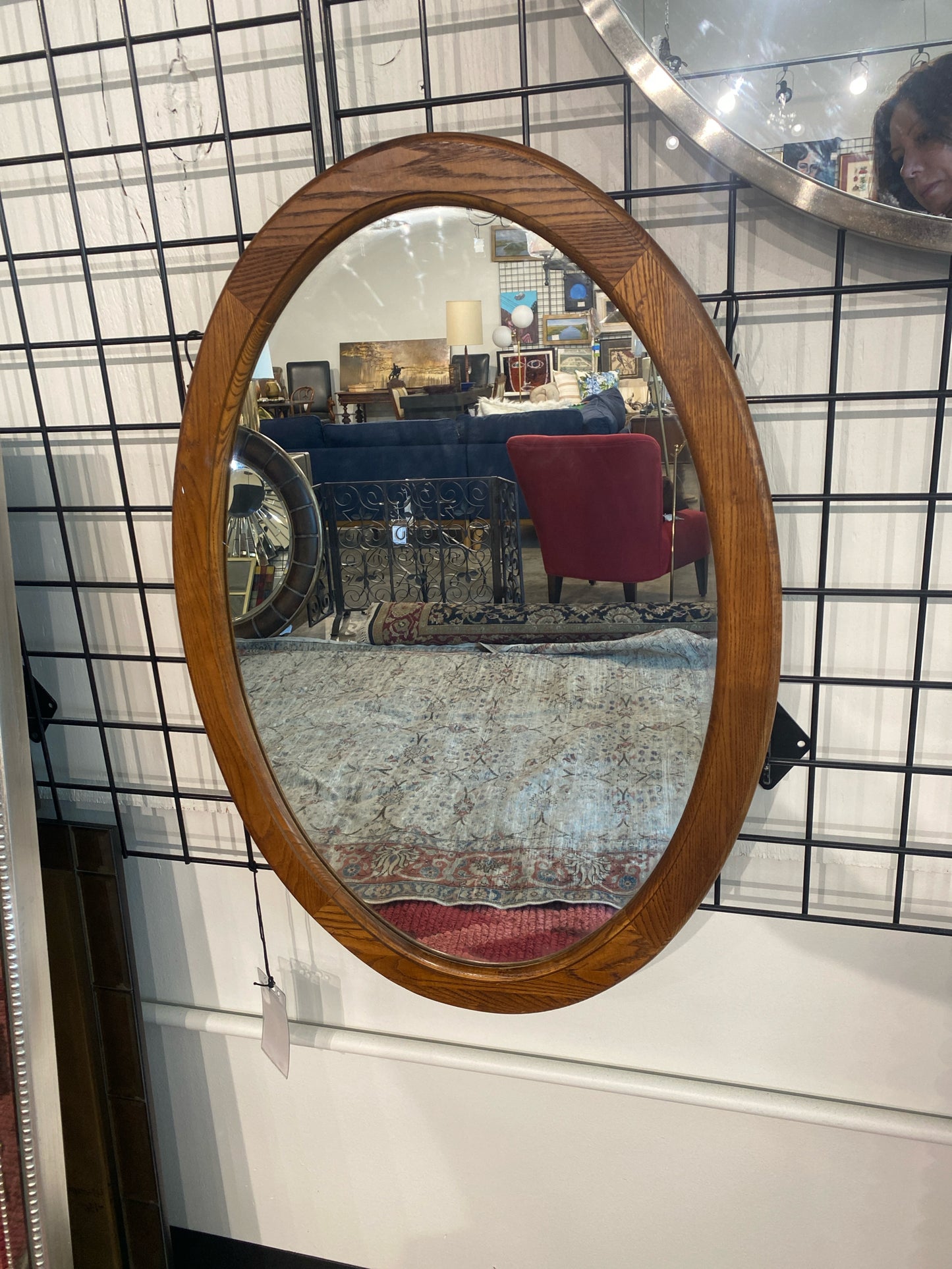 Oval Carolina Mirror w/ Wood Frame 30" x 22"