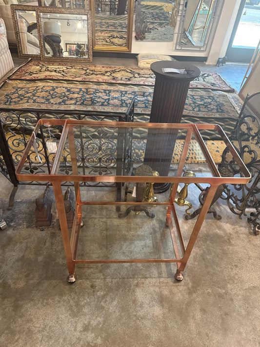 CB2 Ceci Thompson Dolce Vita Rose Gold & Glass Bar Cart