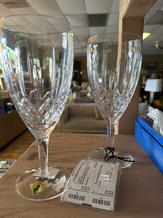 PAIR of Waterford Crystal Lismore Iced Beverage Glasses (signed)