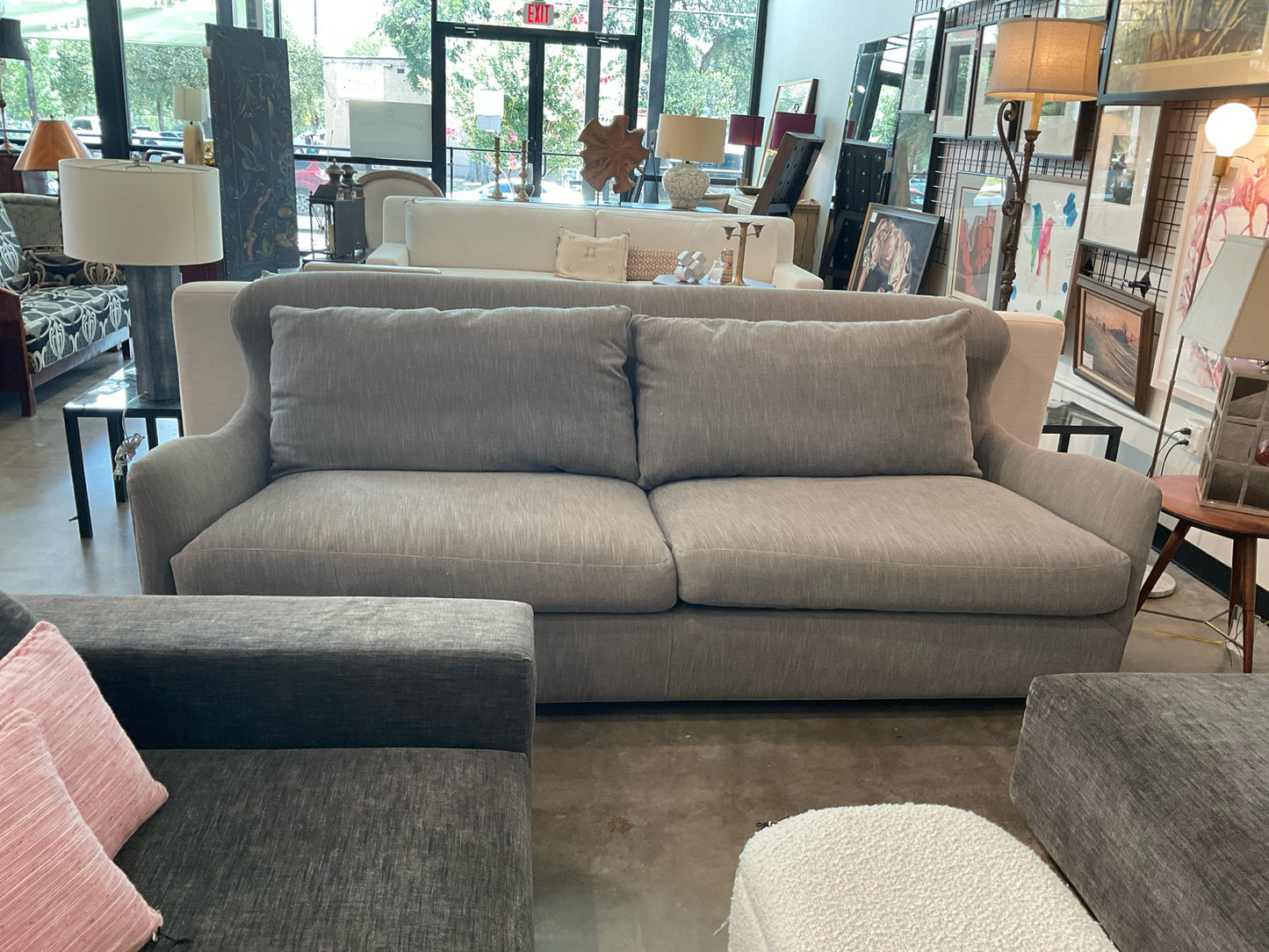 Lee Sofa, Performance Pendler Fabric Curved Arms - 91L x 40D x 35H
