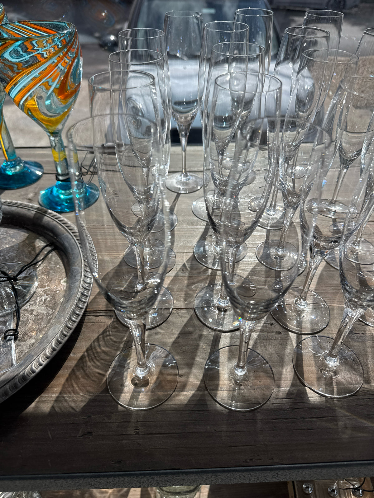 Set of 6 Orrefors Crystal Illusion Champagne (signed)