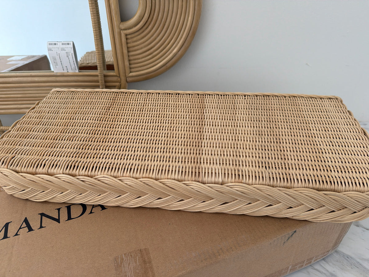NEW in Box- Amanda Lyndroth Wicker Floating Wall Shelf