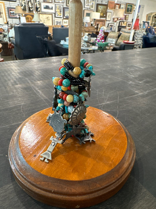 SET of 16 SW Style Wine Charms (12 marked Sterling silver) on Wood Totem