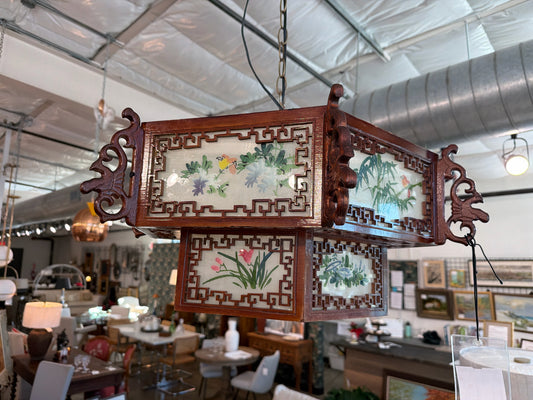 Vintage Asian Inspired 1 Light Chandelier