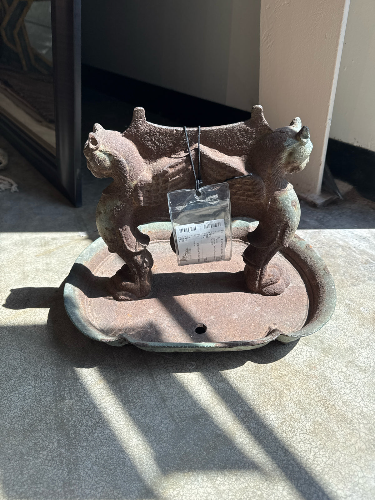 Vintage Cast Iron Double Griffin Boot Scraper