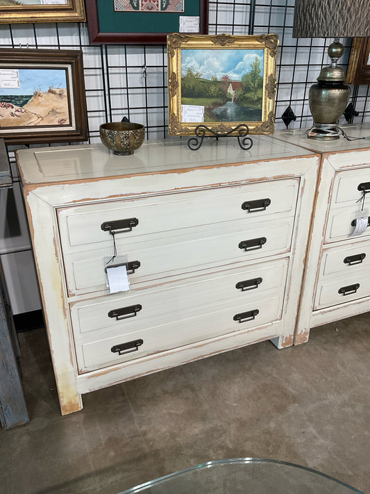 Ethan Allen, Ming File Cabinet - Distressed Aged Bisque 39 x 18 x 34H