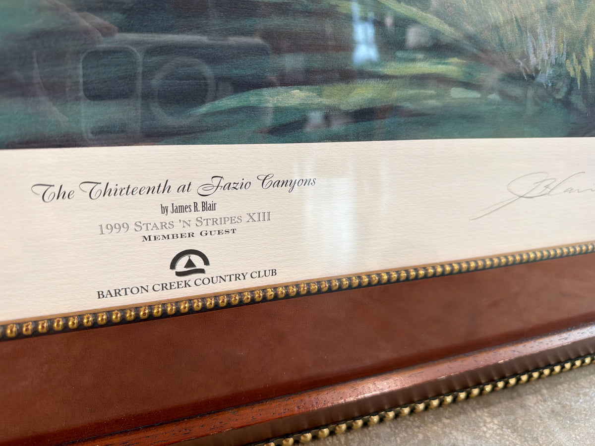 The 13th @ Fazio Canyons BC Country Club Sign/Numb Print Wood Frame 39 x 32