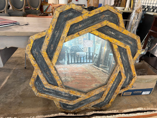 Gold/Black Octagon Mirror from Back Home 40.5sq