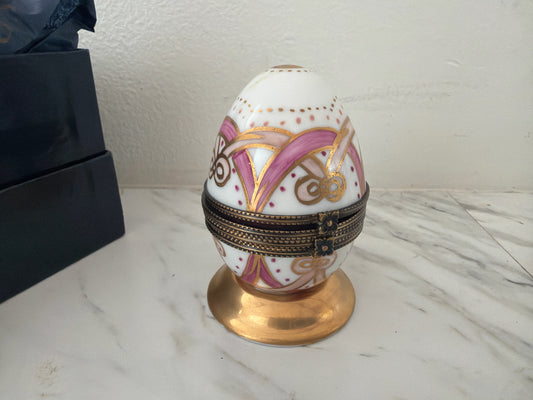 Limgoes Pink/White Egg Surprise Trinket Box in Box