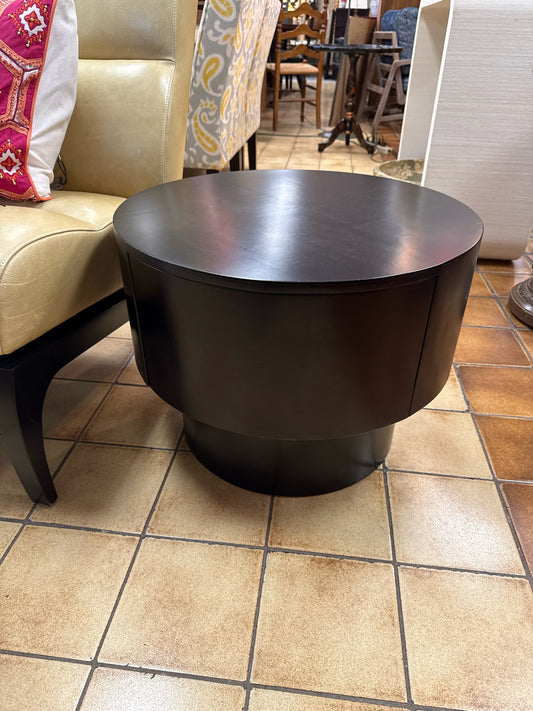 Environment - Side Table Dark Wood Single Drawer (23" Round")
