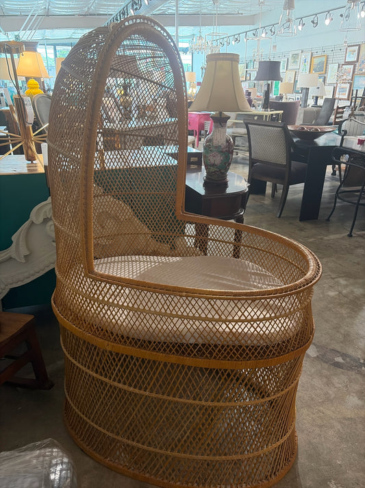 Vintage Wicker Bassinet Handmade in Thailand