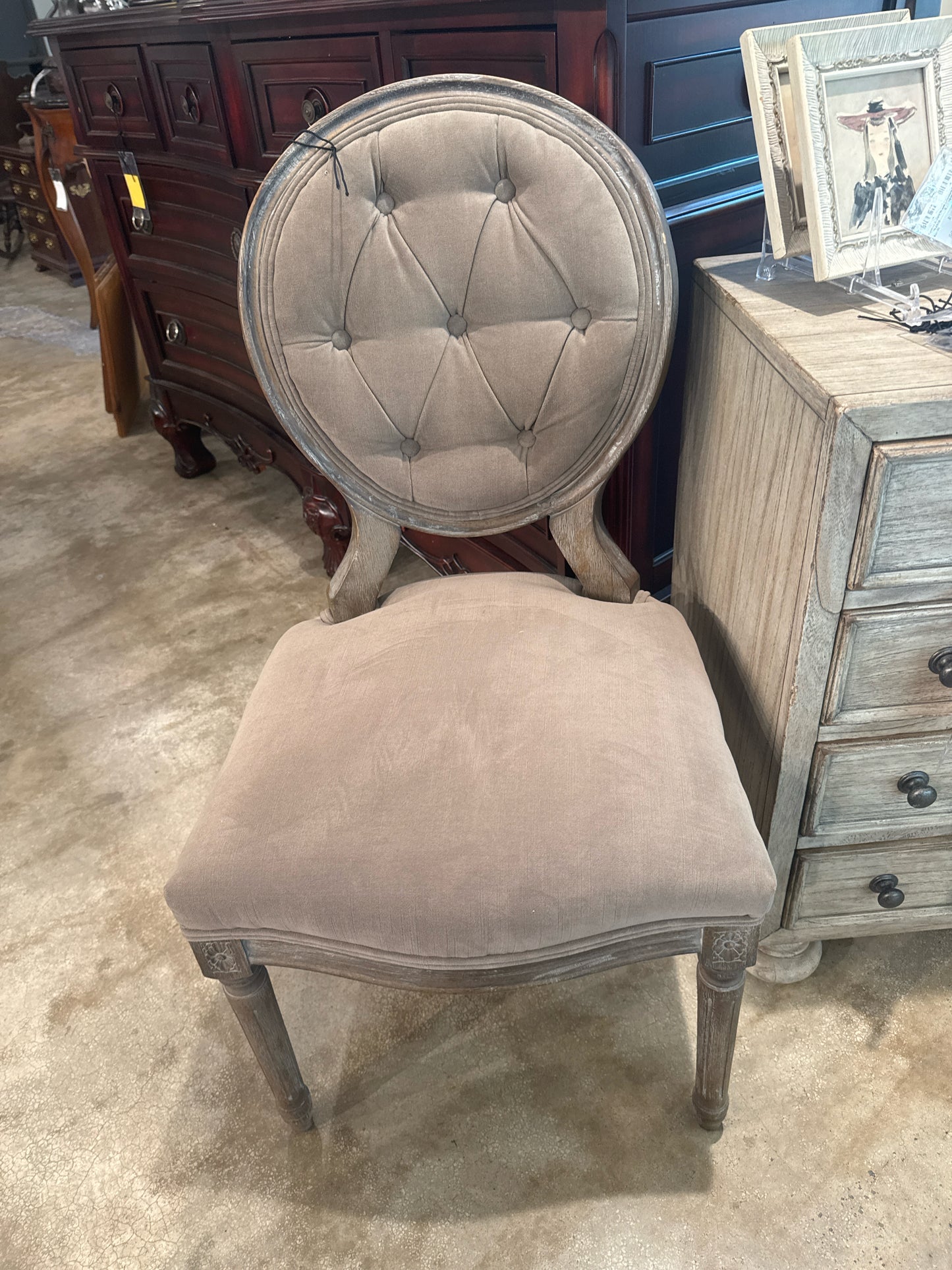 Four Hands Gray Accent Chair w/Tufted Back