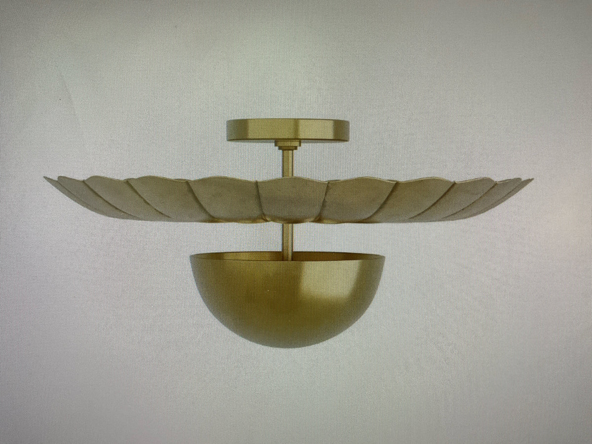 NEW Arteriors, Teresa Flush Mount, Antique Brass Uplight 24"Dia x 8"H