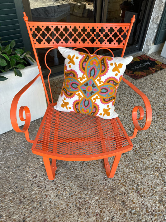 Outdoor Orange Metal Chair