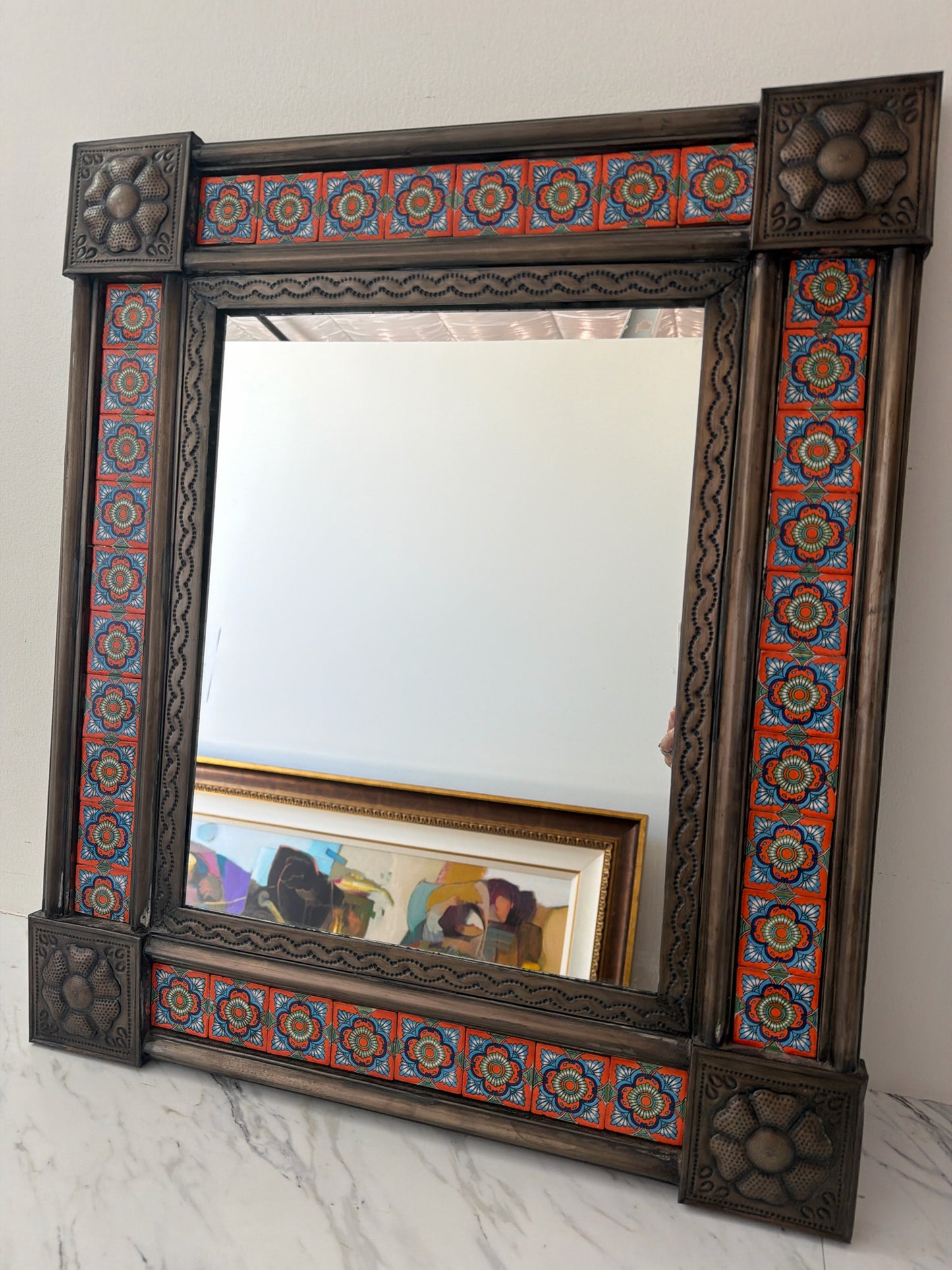 Mexican Tile Mirror 28.5 x 25