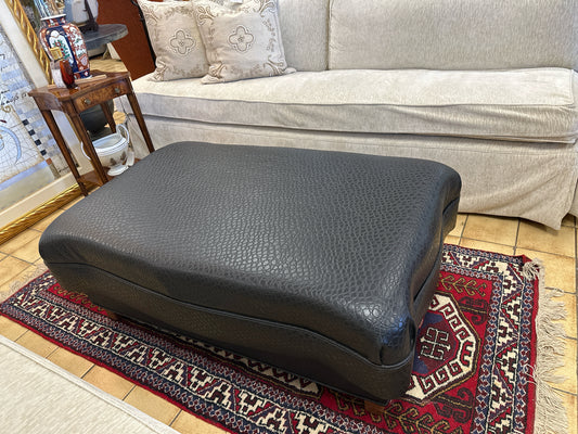 Custom Faux Crocodile Black Ottoman