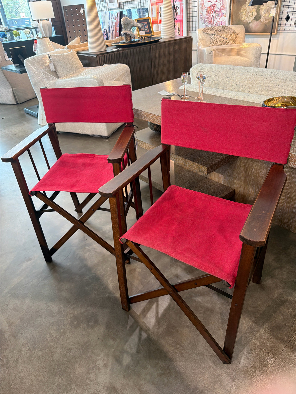 PAIR Vintage British Director Campaign Chairs