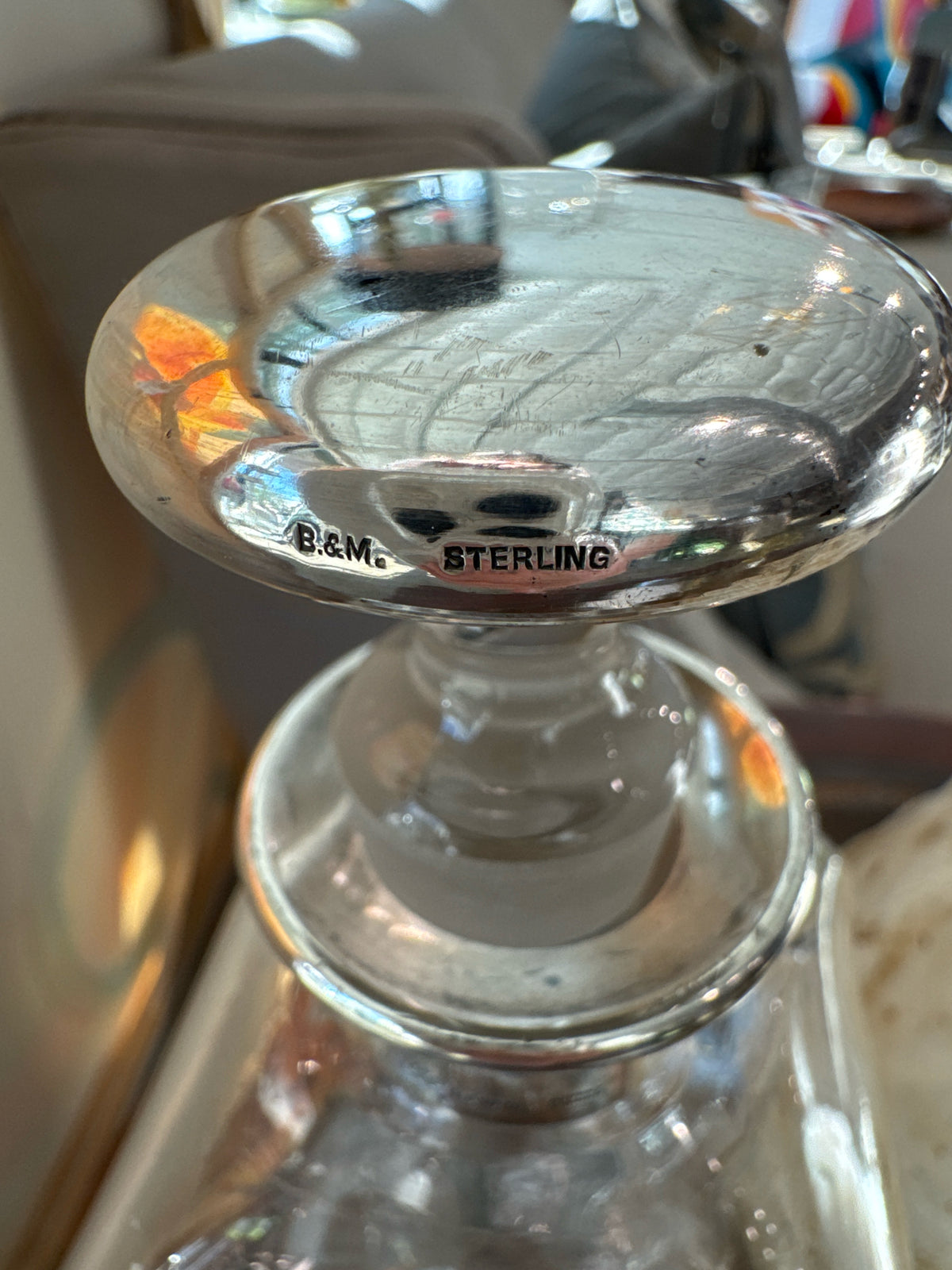 Vintage Asprey London Crystal Decanter with Sterling Trim and Stopper