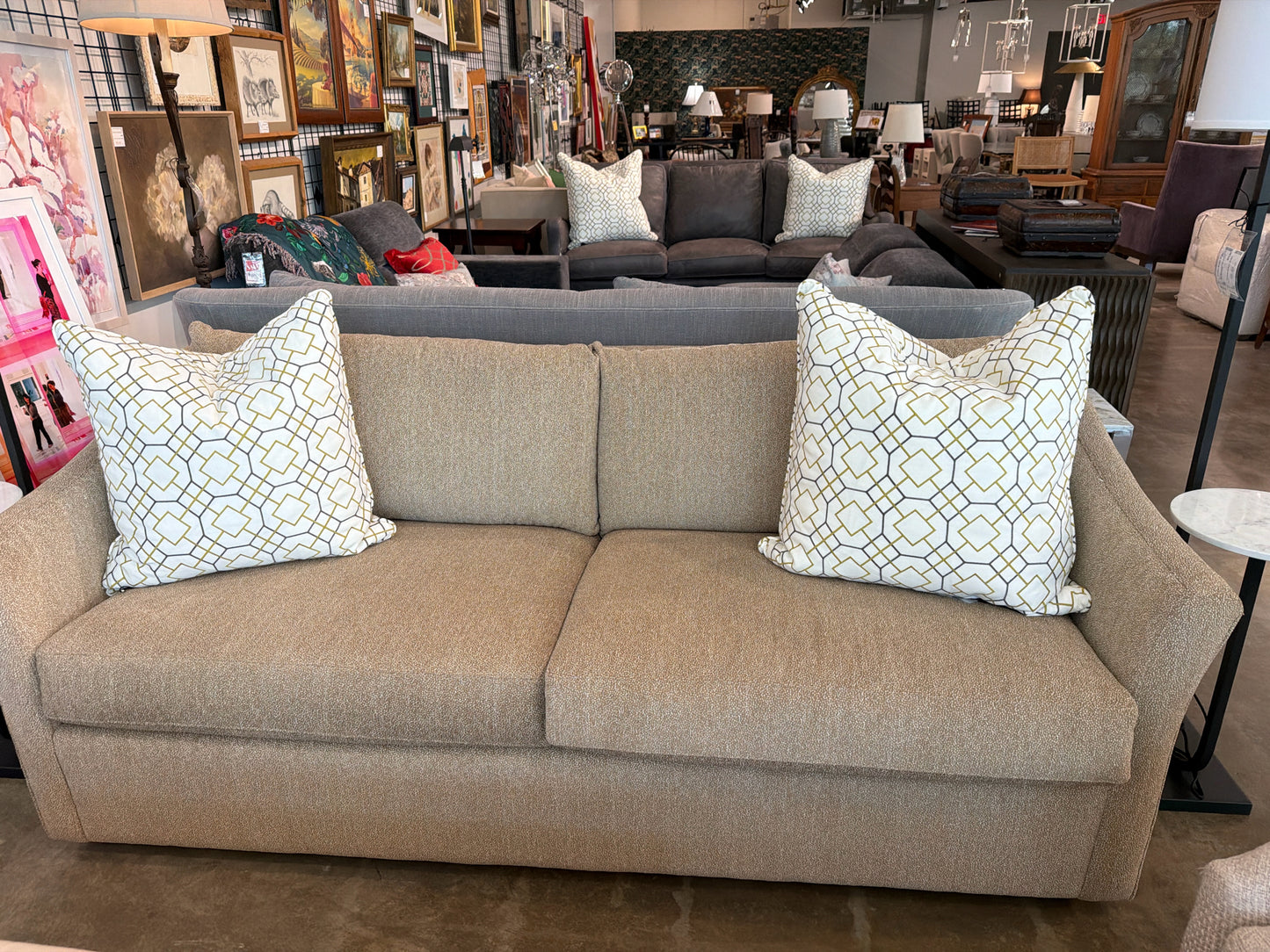Metro Collection 2 Cushion Beige Sofa 80"l X 36"d X 31't