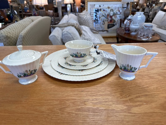 SET (50) - Lenox Temple by Rutledge Dinnerware (Cream w/ Flowers)