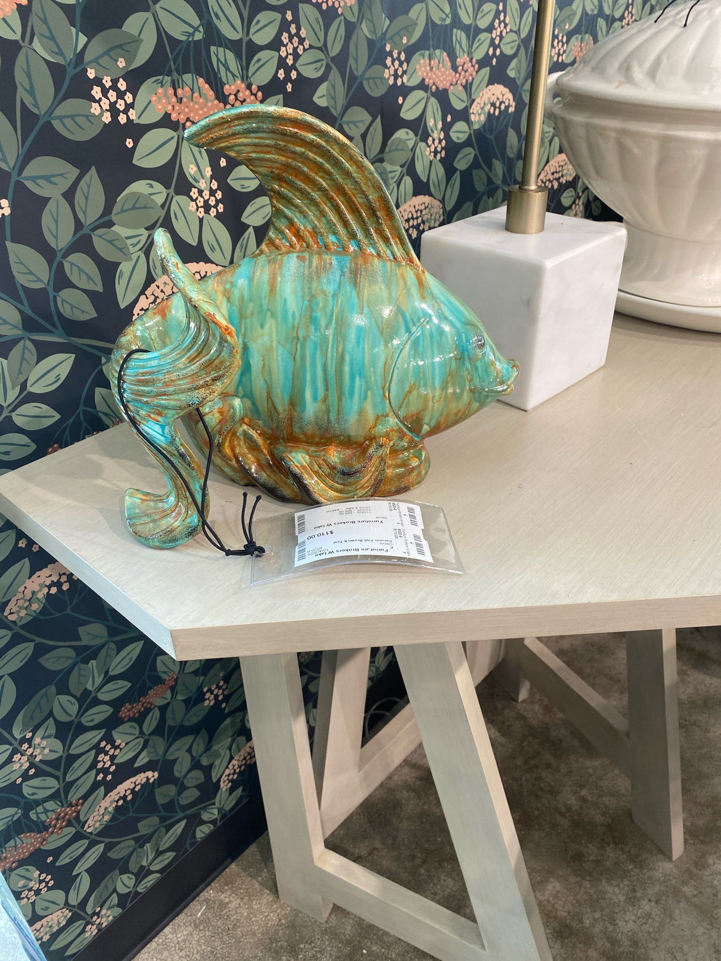 Ceramic Fish Brown & Teal