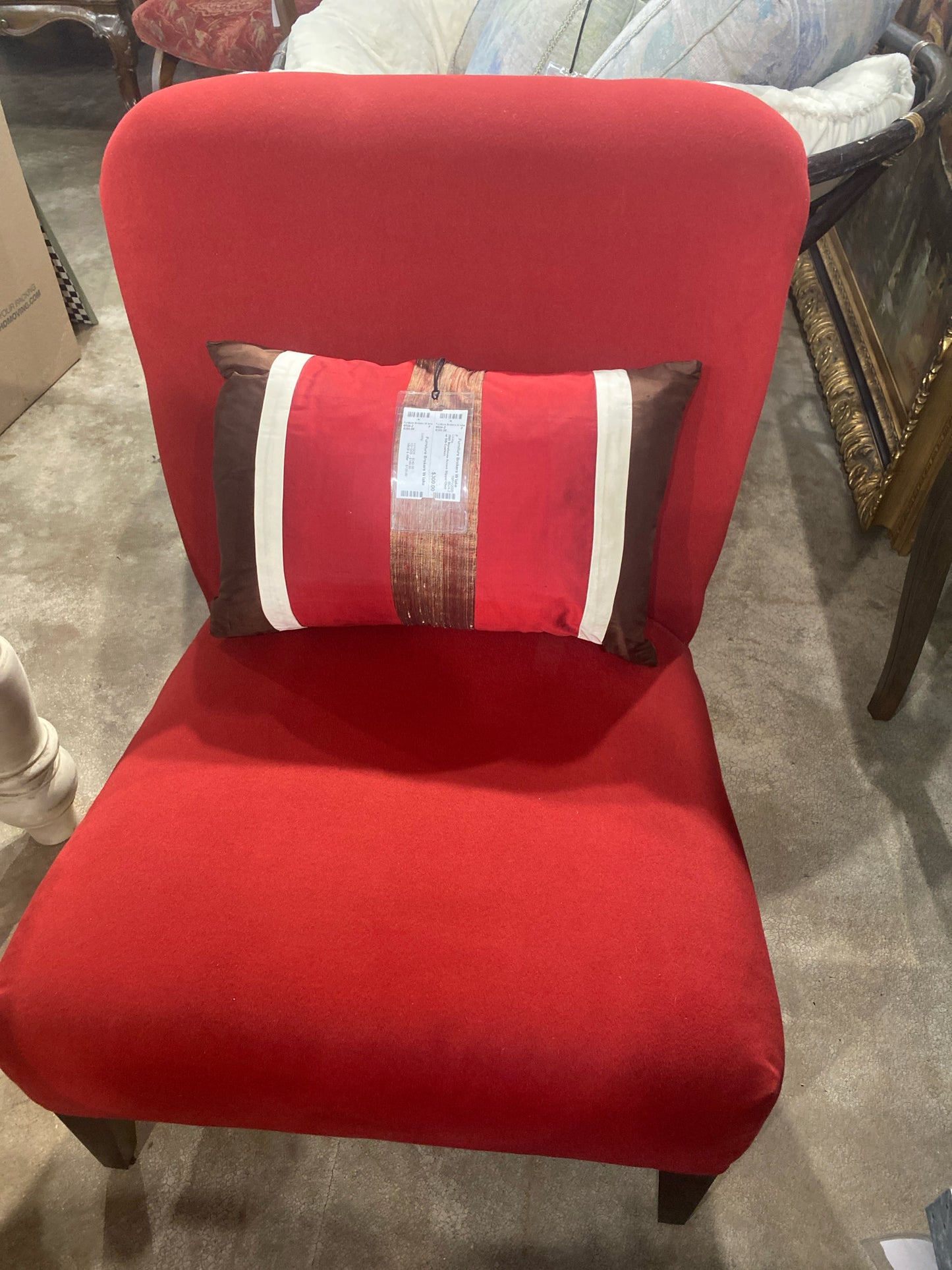 2005 Storehouse Accent Slipper Chair w/ Silk Cushion