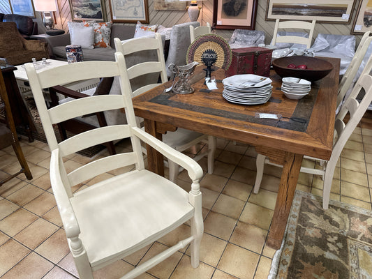 SETof 6 Pottery Barn Cream Dining Chairs -2 w/ Arms