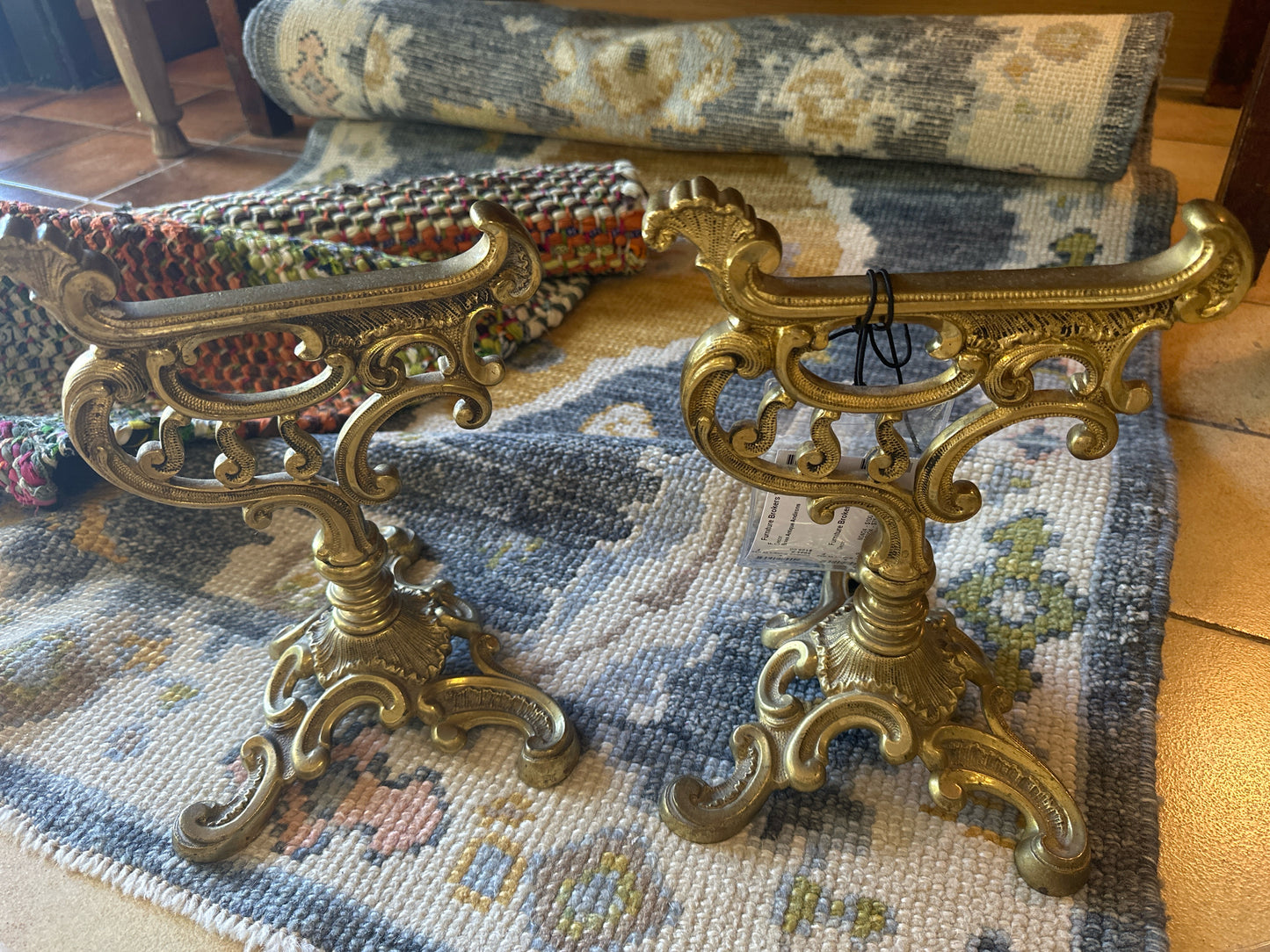 Brass Antique Andirons